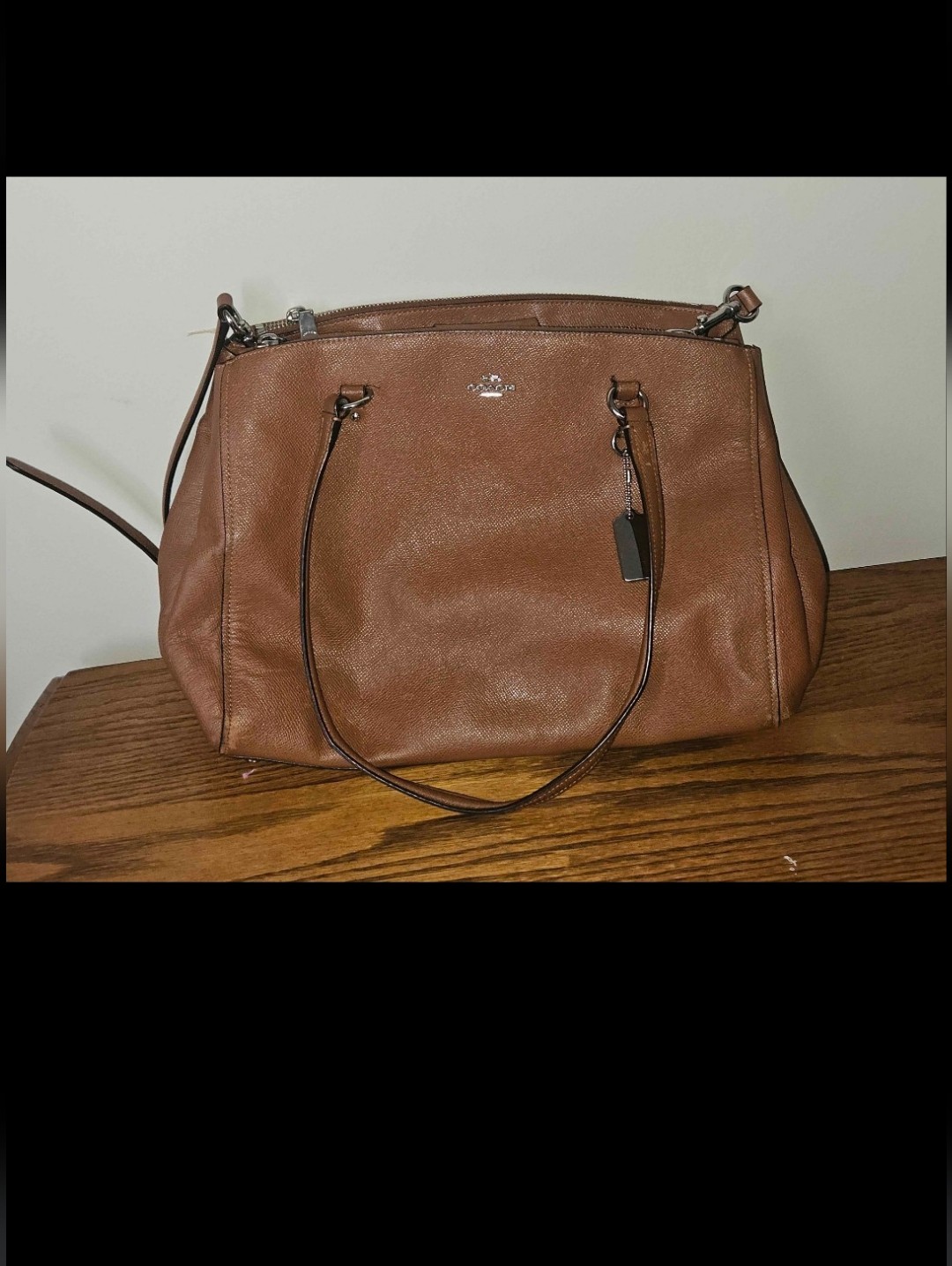 Authentic Vintage Coach Tan Brown Leather Tote With Shoulder Strap